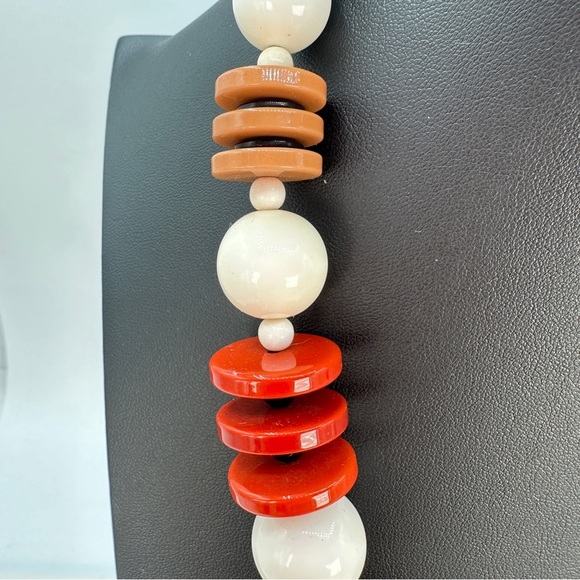 Vintage Modern Tribal Necklace Funky Statement Bold Geometric Asymmetrical 0100 - Picture 4 of 8